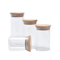 4 styles hot sale glass jar lid sealed canister food storage bottles kitchen storage for loose tea coffee bean sugar salt tools