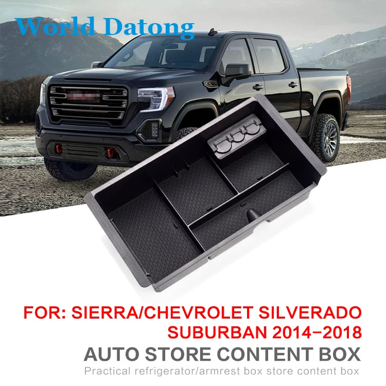 Upgrade New Armrest Storage Box Glove Tray For Chevrolet Silverado 2014~2018 Central Car Console StorageBox | Автомобили и