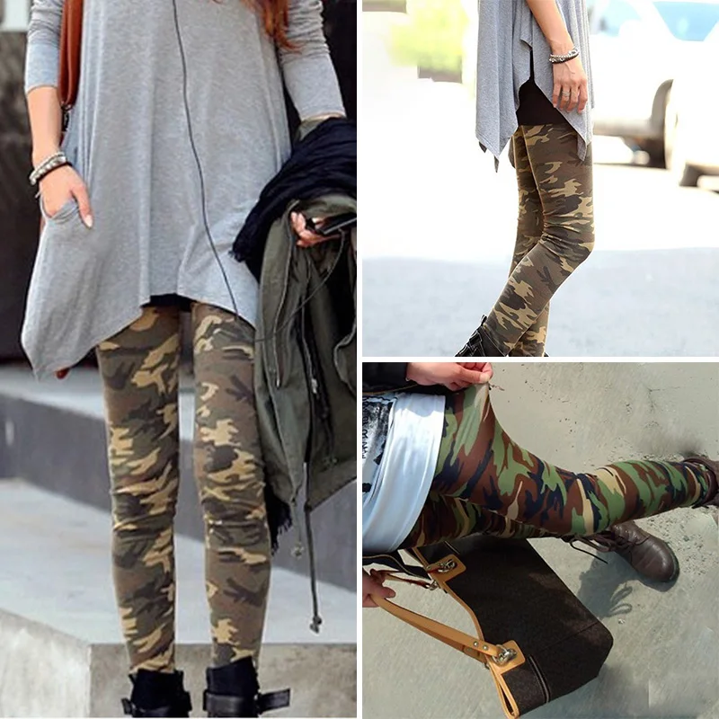 Женские леггинсы военные укороченные Леггинсы Камуфляж Узкий Тонкий Модный
