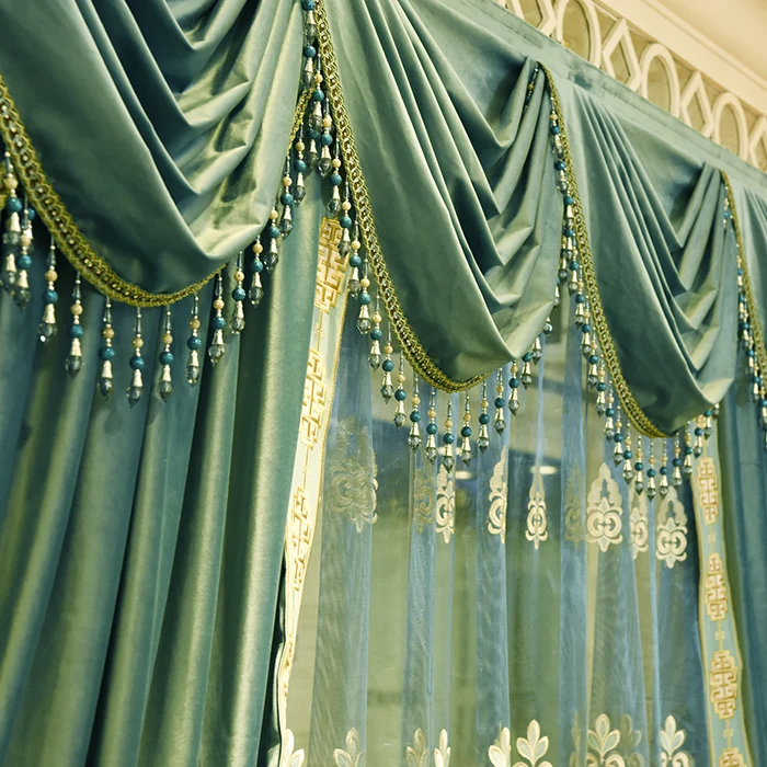 Роскошные однотонные фланелевые занавески с вышивкой в европейском стиле на