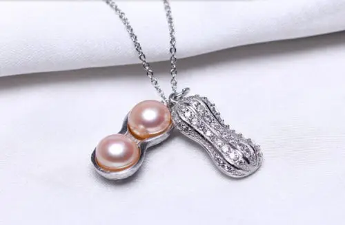 Модный серебристый металл потрясающий 8-9 мм пресноводный жемчуг кулоны ожерелья