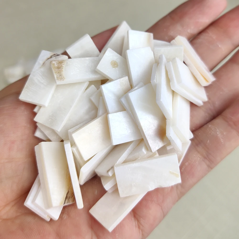25pcs rectangle FanshapePure White Color Shell Mother of pearl mosaic tile for Crafts DIY Decoration | Дом и сад