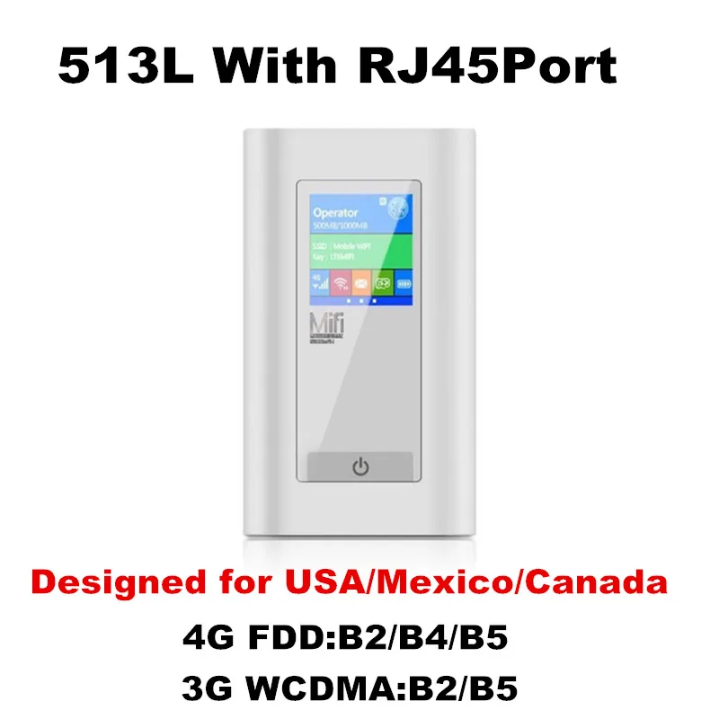 Автомобильный беспроводной модем 4G LTE роутер 5200Mah power Bank 3g/4G маршрутизатор Dongle с двумя слотами для sim-карт RJ45 порт работает в США/CA/Мехико - Цвет: 513L US Version