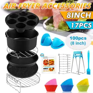 Для Airfryers 4.2QT 5.3QT 5.5QT 5.8QT 17x8 дюймов воздушная фритюрница аксессуары корзина для выпечки тарелка для пиццы гриль горшок кухонный инструмент для приготовления пищи