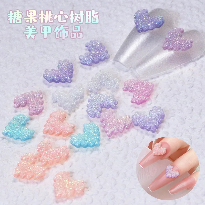 

10 шт./компл. 3D Имитация мягких конфет градиентный узор любовь конфеты цвет Смола DIY аксессуары для дизайна ногтей типсы