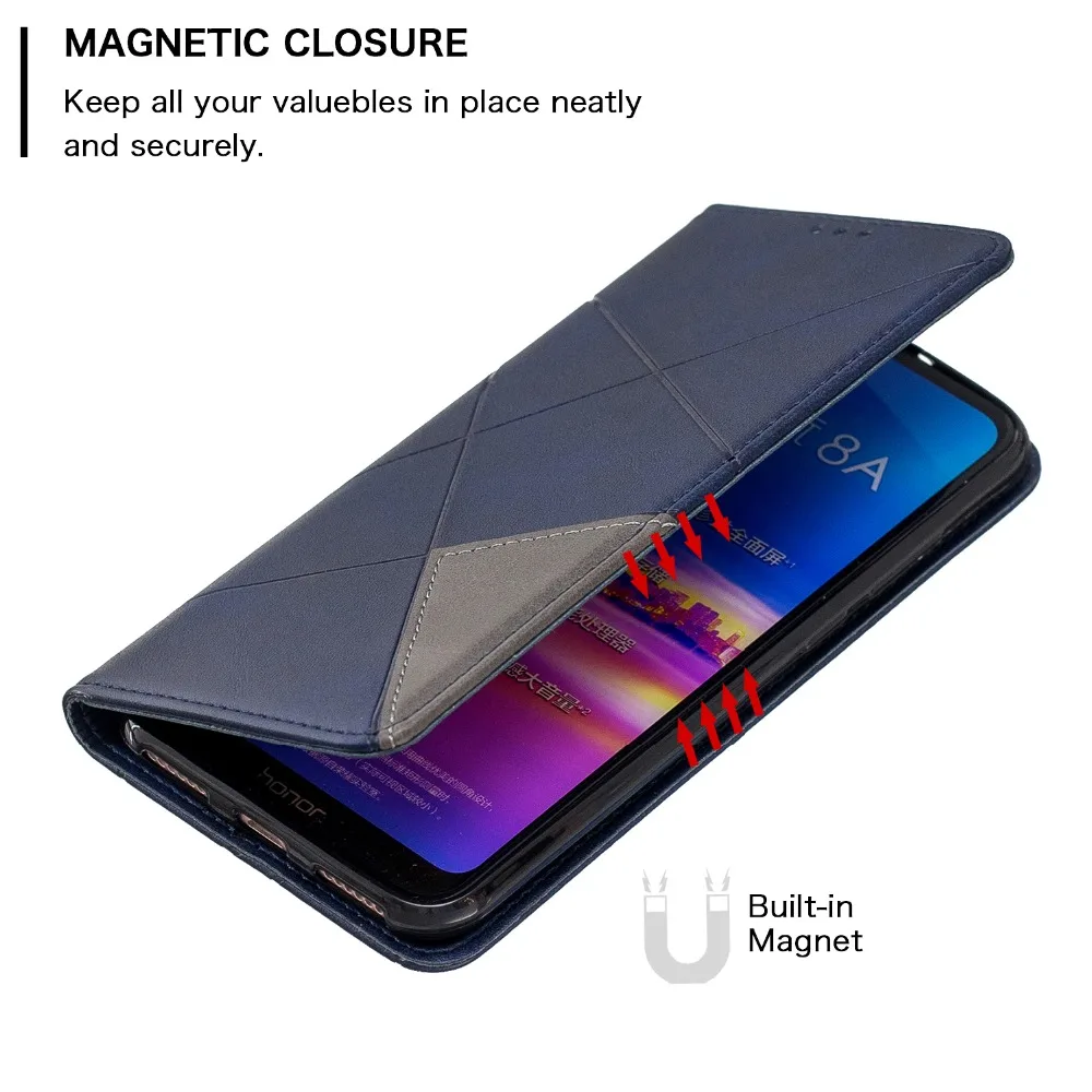 Flip Case For Huawei Y5 Y6 Pro Y7 Prime Y9 Prime Honor 7A Pro 7C 8A 8S 9X 10i Lite PU Leather Wallet Cover Coque Case