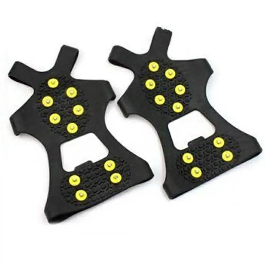 

Y25 1 Pair S M L XL 10 Studs Anti-skid Snow Ice Climbing Shoe Spikes Ice Grip Cleat Crampon Winter Climbing Slip Shoes Cover