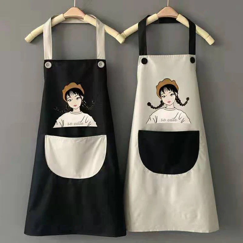 

Кухонные фартуки для женщин, домашний, гостиничный, ресторан, шеф-повар, многофункциональный, водонепроницаемый, маслостойкий, кухонный фар...
