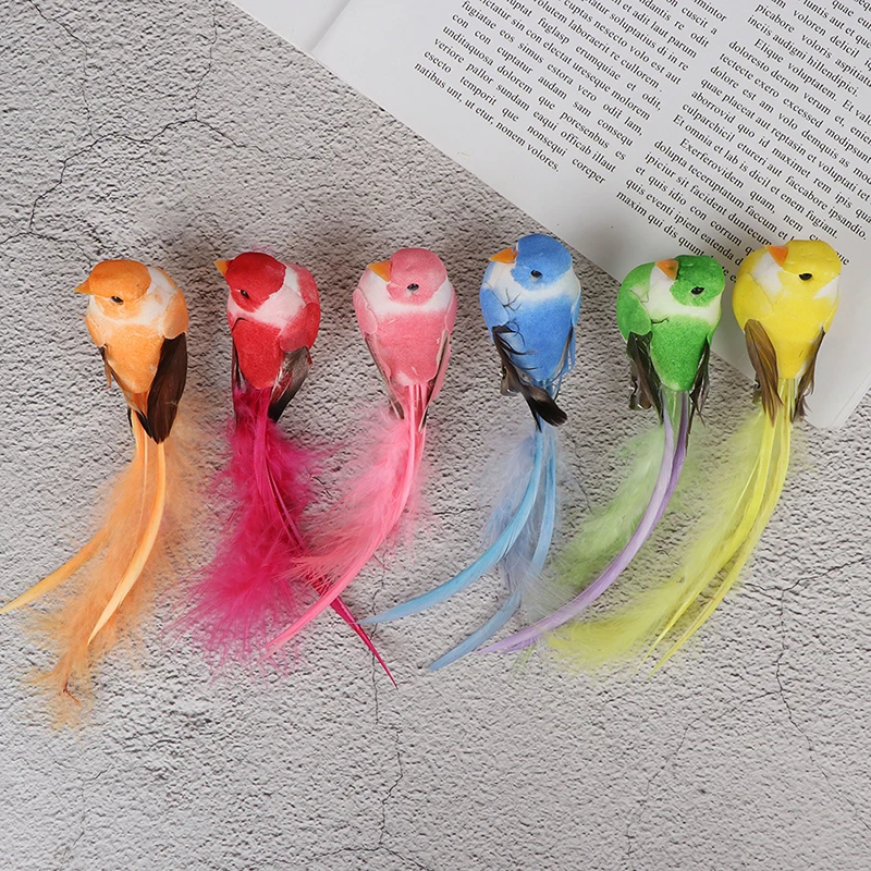 Много видов искусственных птиц искусственные пенопластовые перья Мини Птица