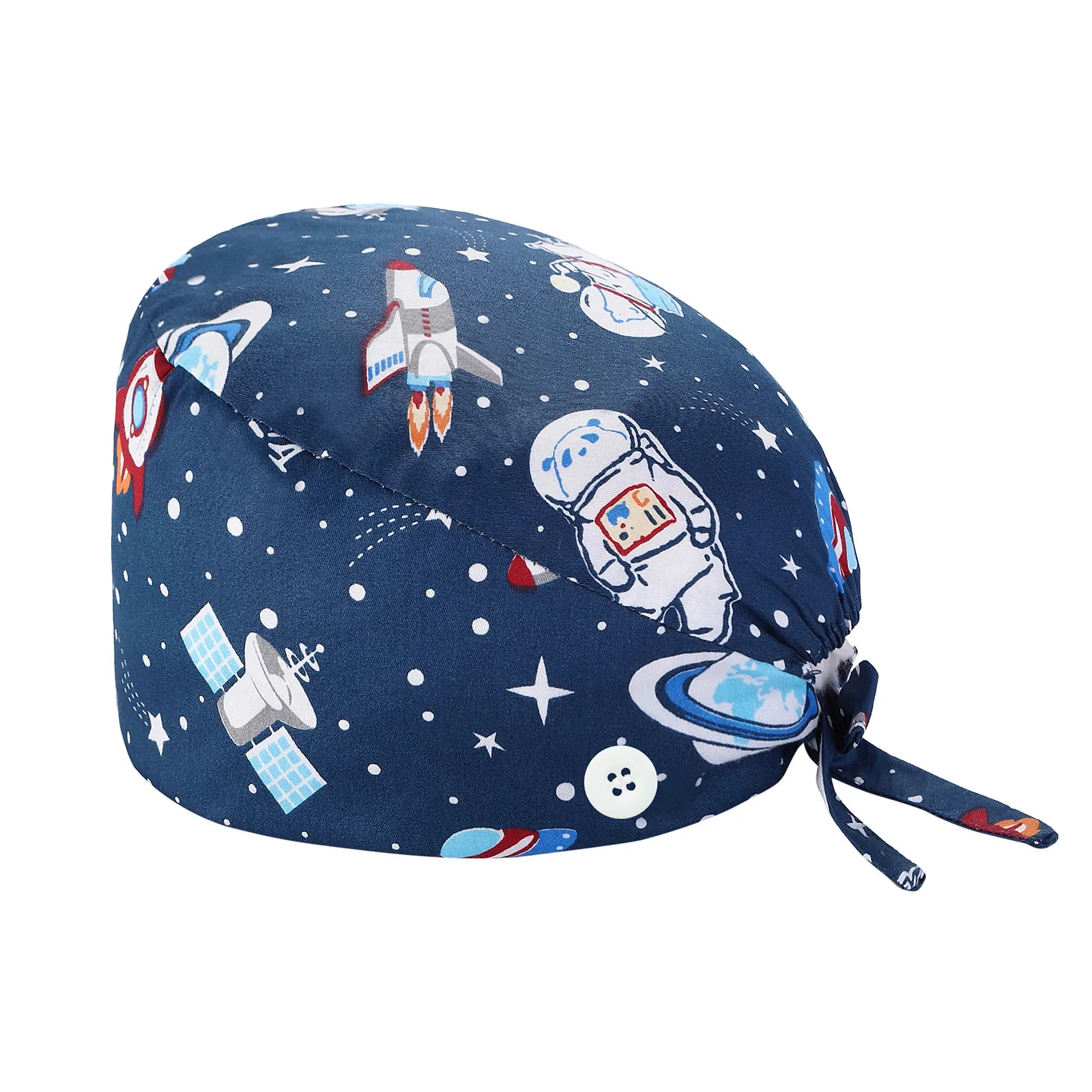 

Men's and Women's Nurse Cap Operating Room Pharmacy Nursing Laboratory Pet Shop Cartoon Print Bouffant Hat With Sweatband 2021