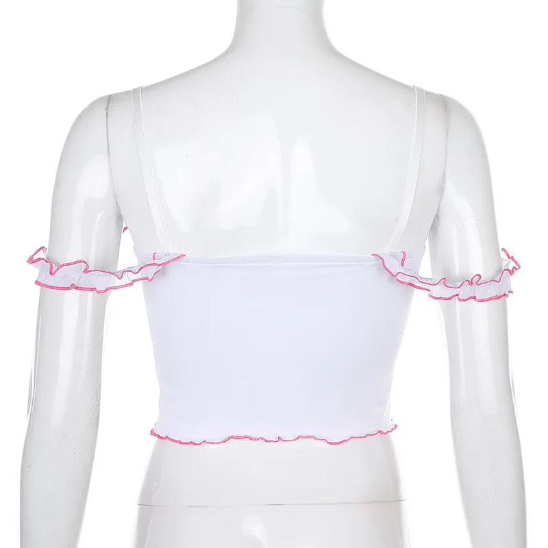 

Summer Fashion Bow lace stitching Sexy Floral Camisole women