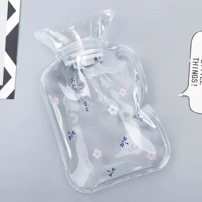 A Мультяшная прозрачная бутылка для горячей воды, ручная бутылка для теплой воды, Портативная сумка для хранения воды с рисунком медведя, рыбки, кошки - Цвет: A