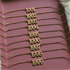 Ожерелье из нержавеющей стали для мужчин и женщин, колье с подвеской в виде чисел и даты, подарок на день рождения, 1985-2020