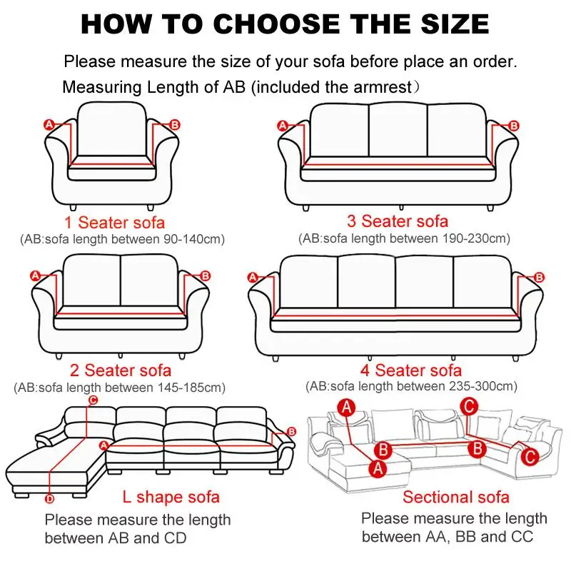 

Spandex Sofa Cover All-inclusive Stretch Elastic Slipcovers for Living Room Armchair Couch Covers Single/Two/Three/Four Seat