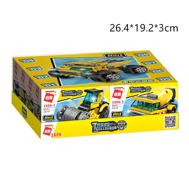 

Enlighten 1806 Mini Building Blocks Deformation Trucks Helicopter Bricks Technical City Blocks Toys For Boys Xmas Gifts 8 in 1