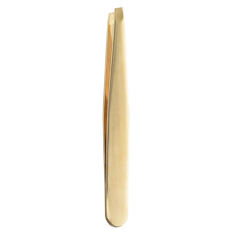 A bevel 1 шт., нержавеющая сталь, позолоченное зеркало, зажим для бровей, пинцет для бровей, паста, накладные ресницы, двойное веко, инструмент для красоты - Цвет: A bevel