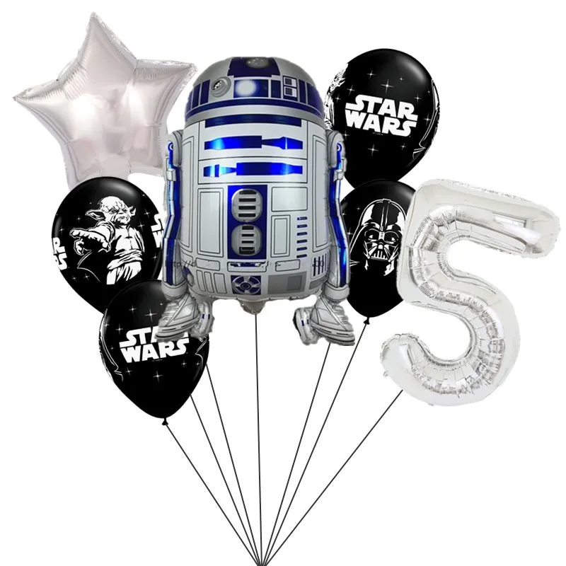 1set Star Wars Balloons Birthday Party Decoration Master Yoda Robot Balloon Kids Toys Globos Cumpleanos Infantiles | Дом и сад