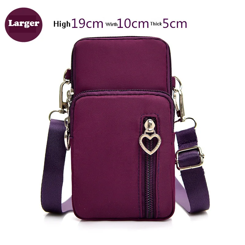 Larger Purple Модный чехол для телефона для iPhone X, XR, XS, 7, 8, 6, 6s Plus, Повседневная сумка на запястье для iPhone 11 Pro, Max, женские сумки на плечо, маленькие сумки, чехол - Цвет: Larger Purple