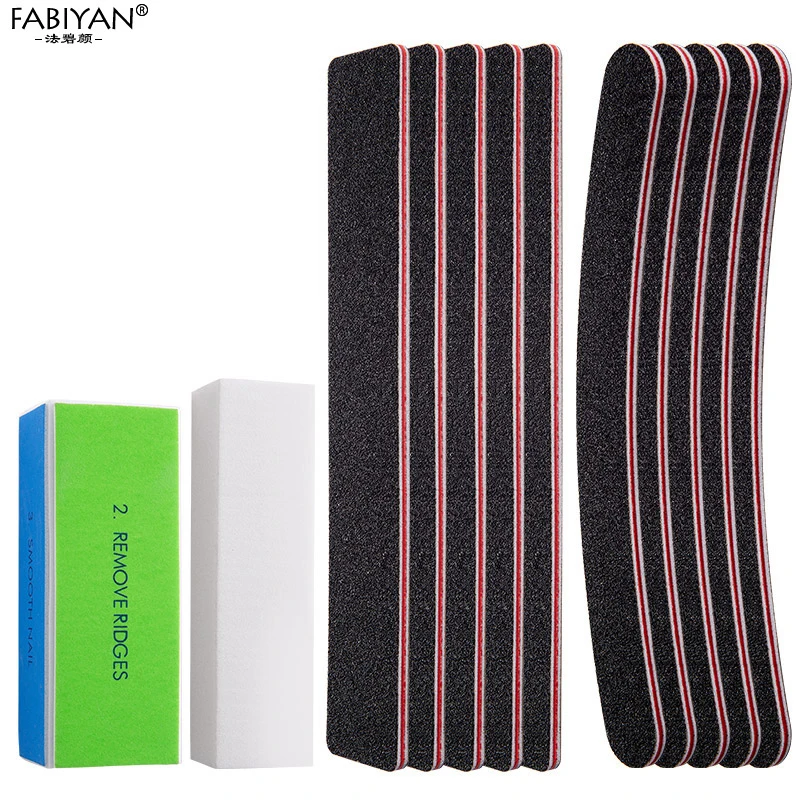 Пилки для дизайна ногтей 12 шт./компл. зеркальная полировка буферная губка блок