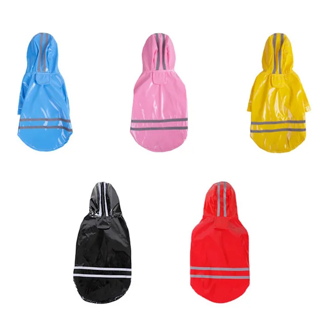 S-XL Pets Dog Clothes Hooded Raincoats Reflective Strip Dogs Rain Coat Waterproof Jackets Outdoor Breathable Clothes For Puppies 2