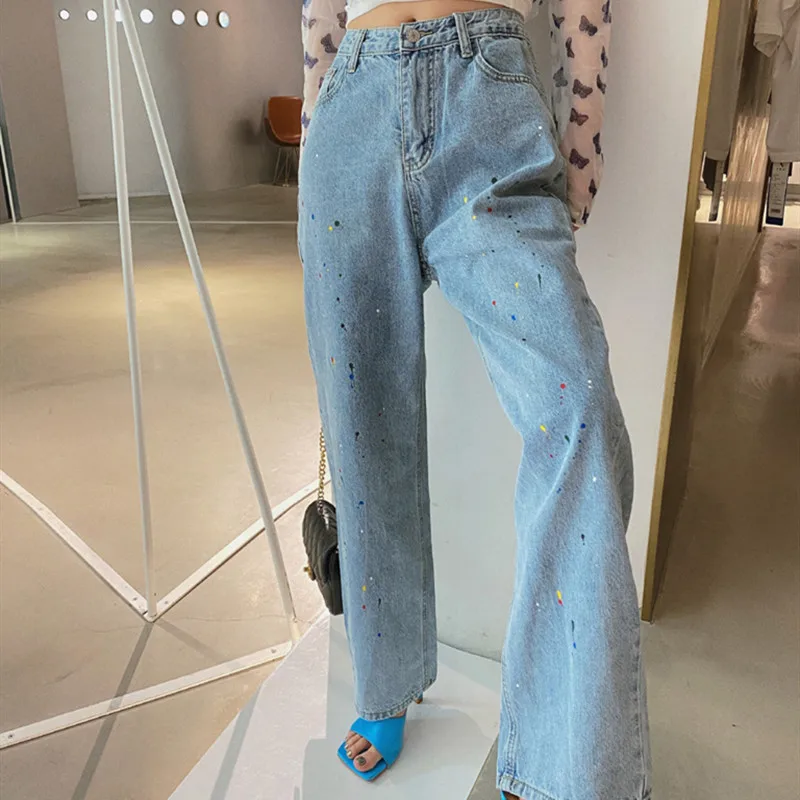 Korean Style Baggy Jeans Women High Waist Jeans Woman 2023 Minimalist Mom Jeans Casual Wide Leg Long Pants Elegant Pantalones