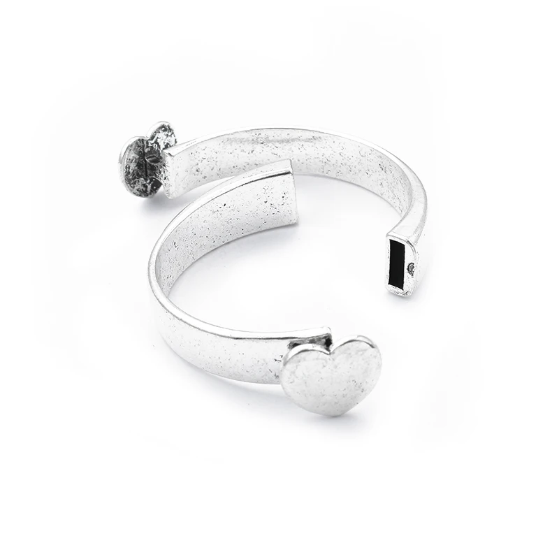 3 комплекта Сердце половина манжеты крючок браслет в поисках для 2*8 мм кожаный