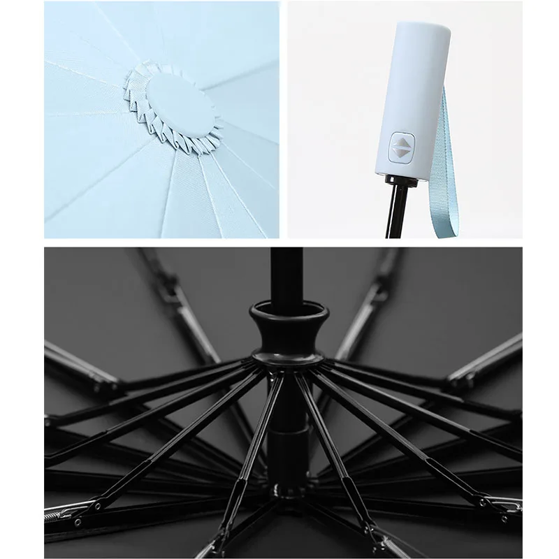 Автоматический складной зонт 12K для мужчин и женщин большой от дождя ветра 105 см