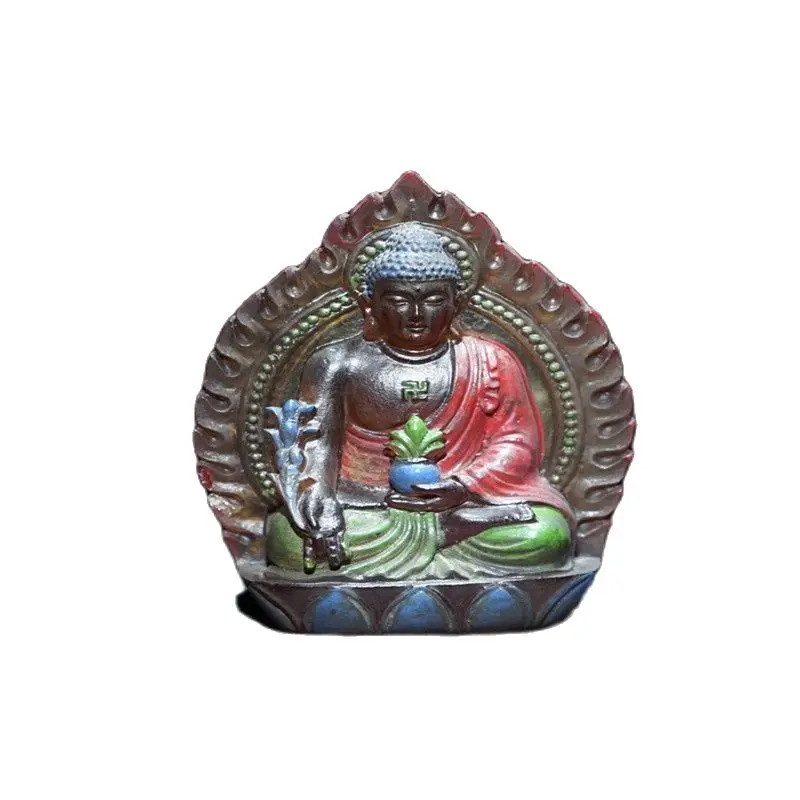 

Китайский античный ручной Стекло (двусторонний фармацевт Будда) коллекция украшений для дома