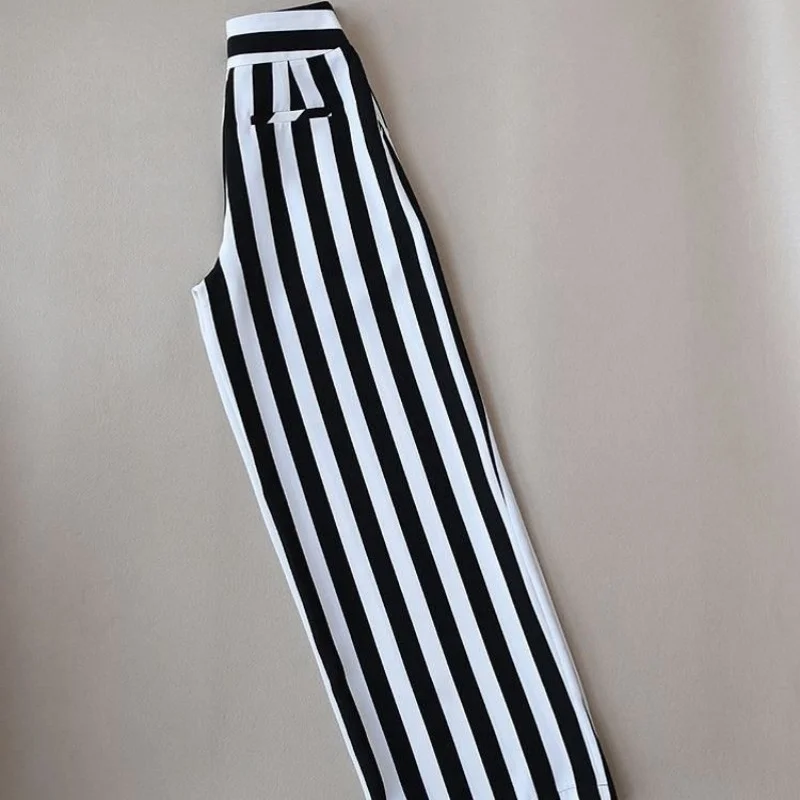 Брюки женские с завышенной талией свободные штаны широкими штанинами