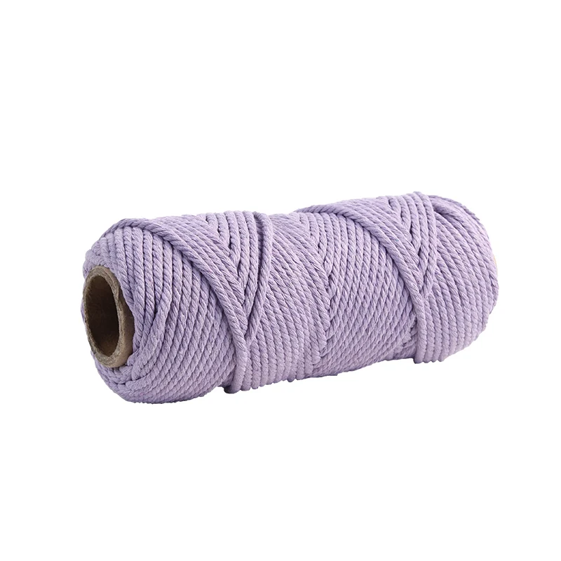 purple Шнур макраме богемные скандинавские прикроватные гобелены ручной работы цветные тканые декоративные хлопковые Веревки Макраме Diy 4 мм цветные хлопковые веревки - Цвет: purple