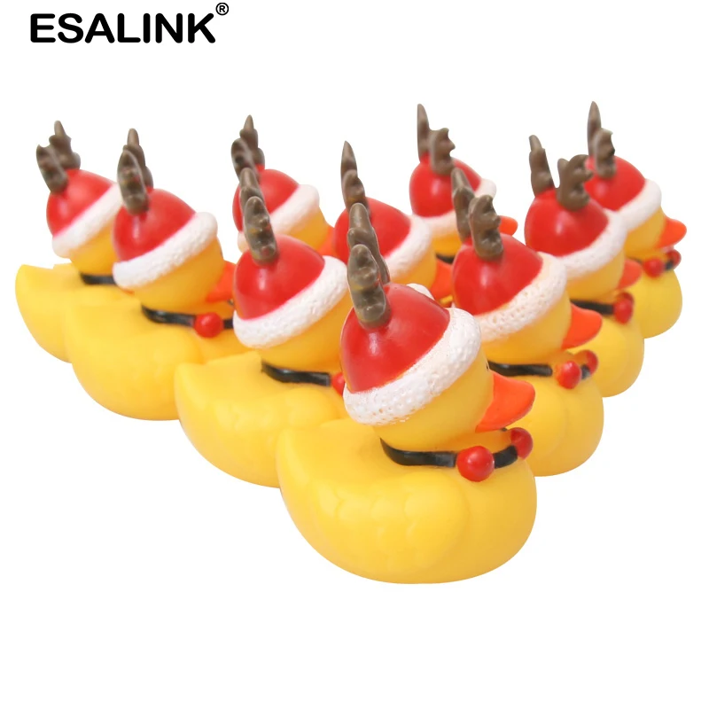 Милые резиновые рождественские игрушки ESALINK 15 шт. маленькая Желтая утка для