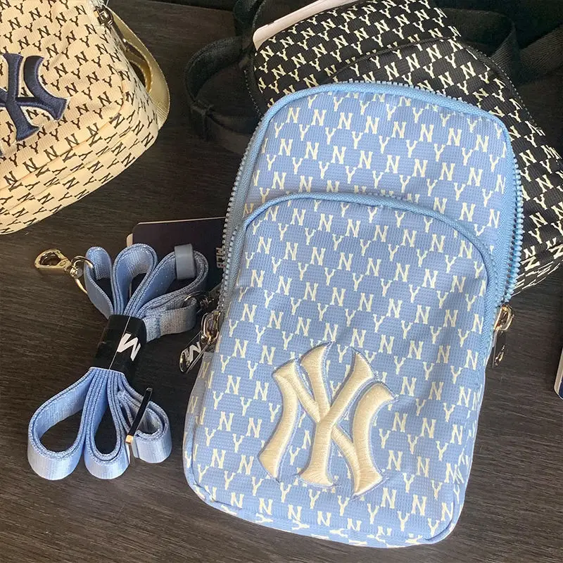 

new NY embroidery crossbody nylon bag for unisex versatile phone pocket coin wallet cellphone bag passport money organizer