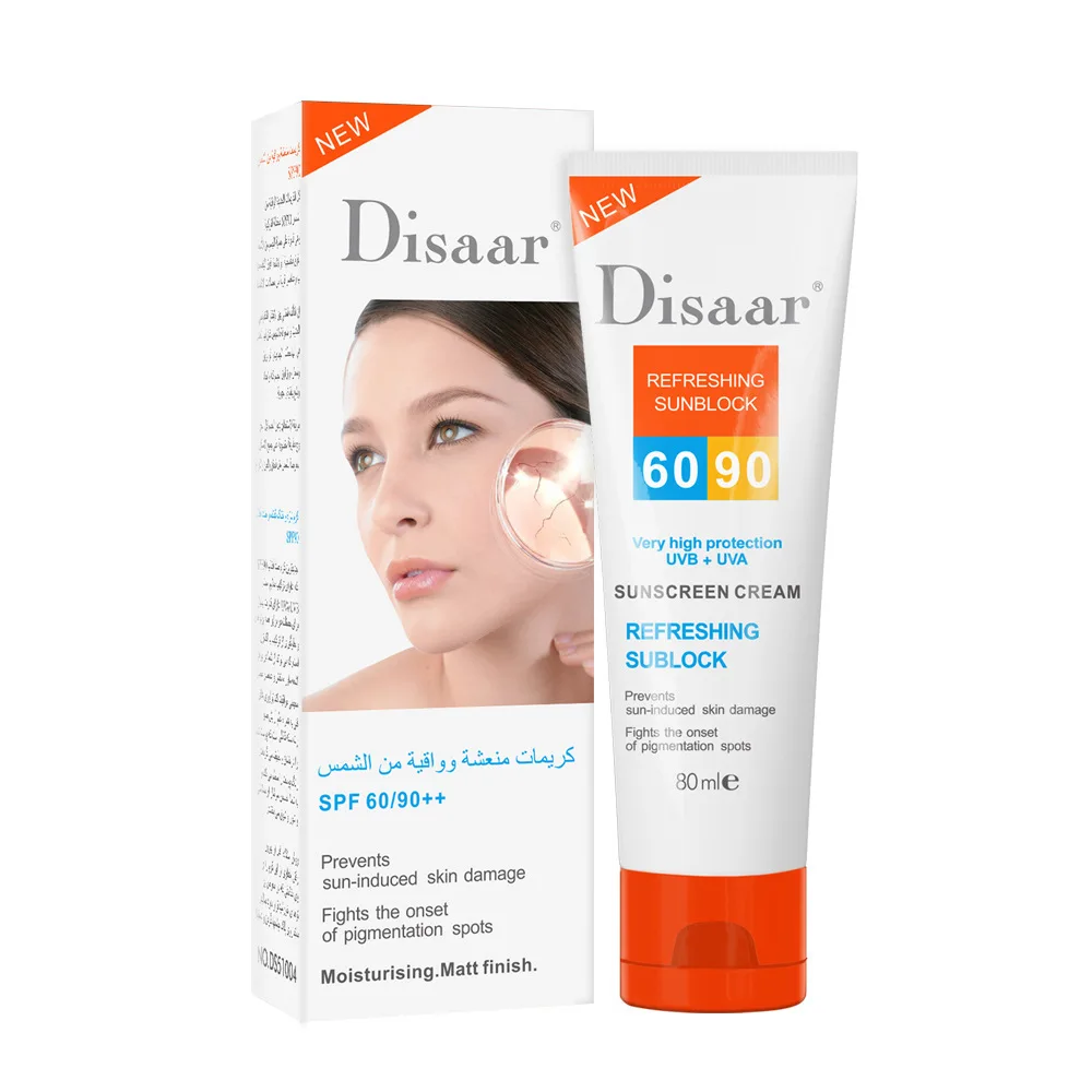 Солнцезащитный крем Disaar Spf 90 ++ увлажняющий для защиты кожи от солнца уход за лицом
