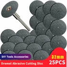 Лезвие пилы 25 шт. + соединительный зажим 1 шт., усиленный стекловолокном, отрезной диск с 1 оправкой 18 дюйма, подходит для инструмента Dremel