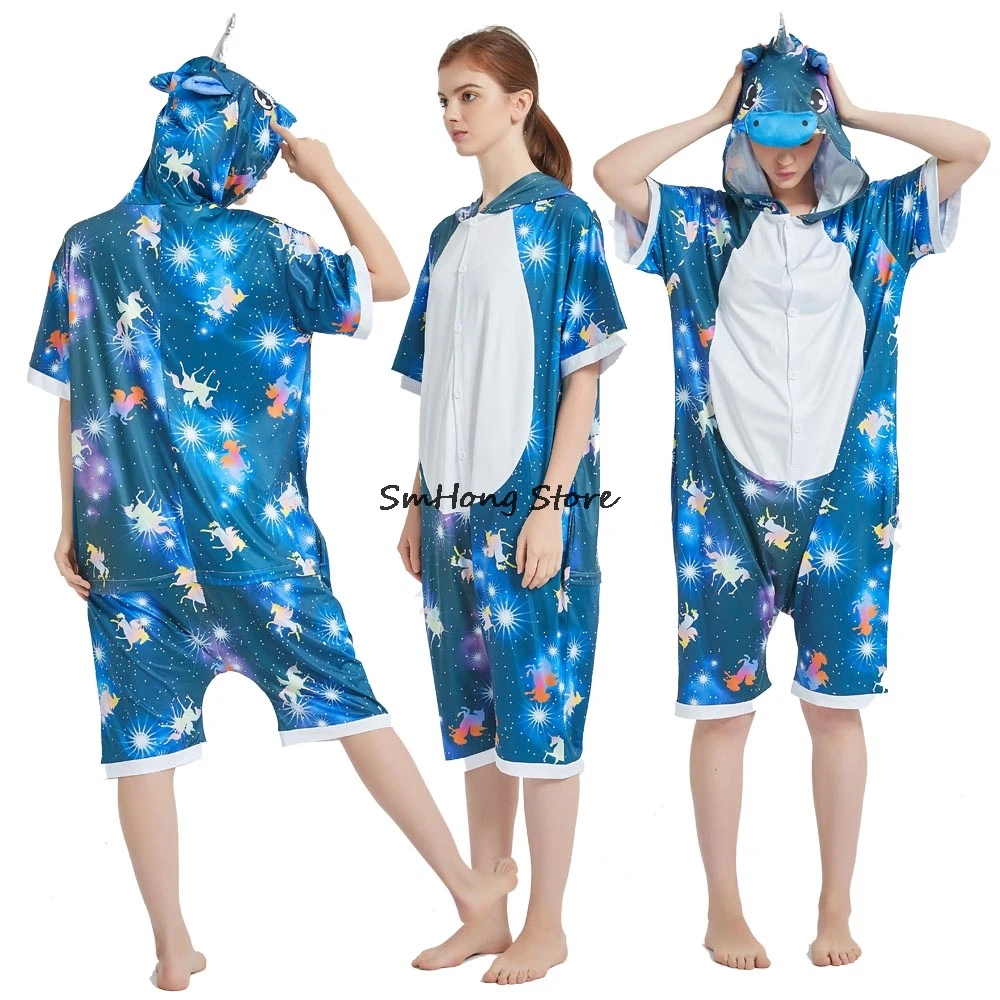 Пижамы кигуруми для женщин фланелевые пижамы в виде единорога с милыми животными