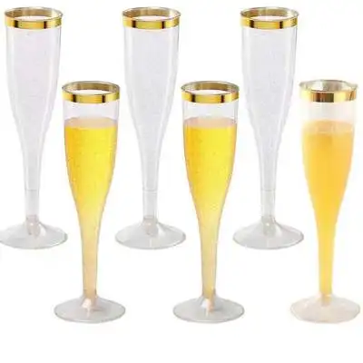 Одноразовые товары бокал для шампанского объемом 6 5 унции из Пномпеня с золотым