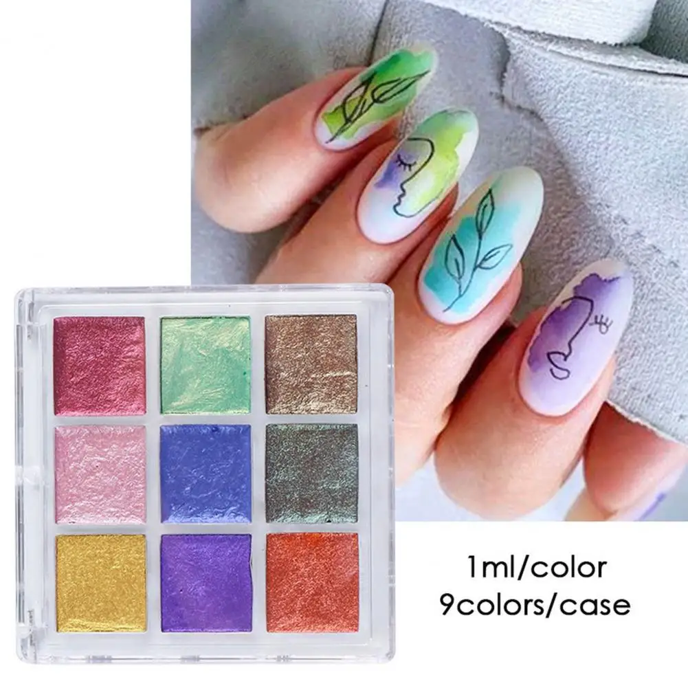 

9 Grids Mirror Nail Powder Colorful Shining Fine Glitter Chrome Pigment Sparkly Dust Nail Art Design Decorations For Manicure