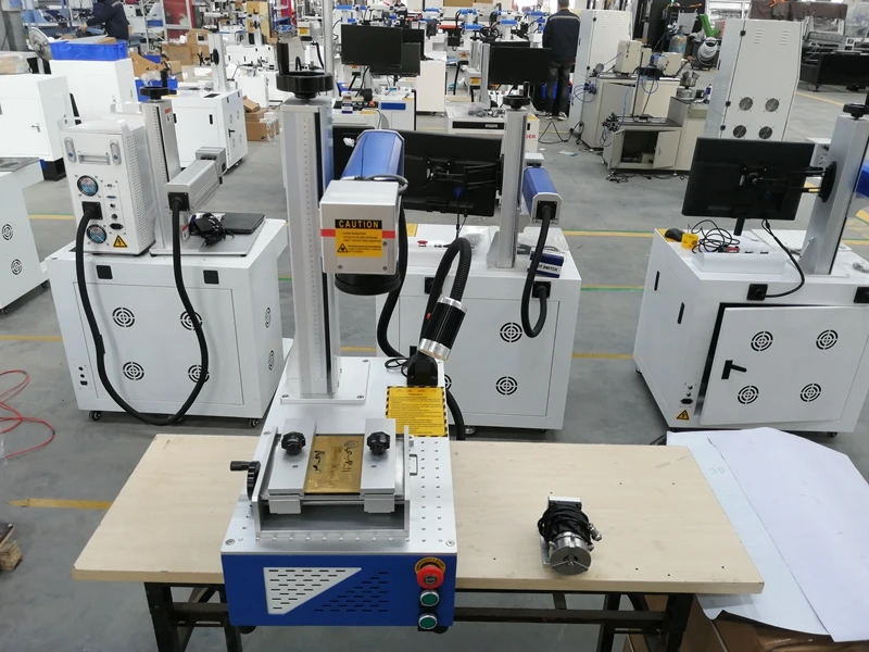 30W fiber laser marking machine metal engraving for symbols Nameplate Dogtag with rotary axis | Инструменты