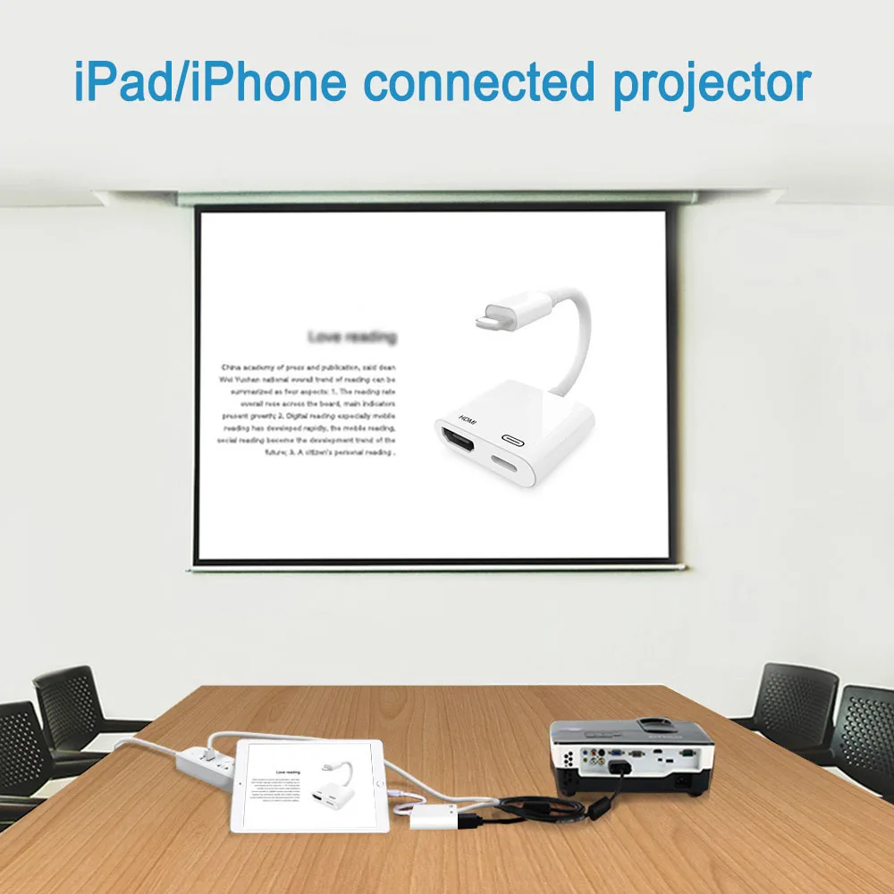 

HDMI Adapter for Lightning to HDMI Cable HD AV 1080P Adapter OTG with Charging port for iPhone 11 XR X 8 Plus for iPad IOS