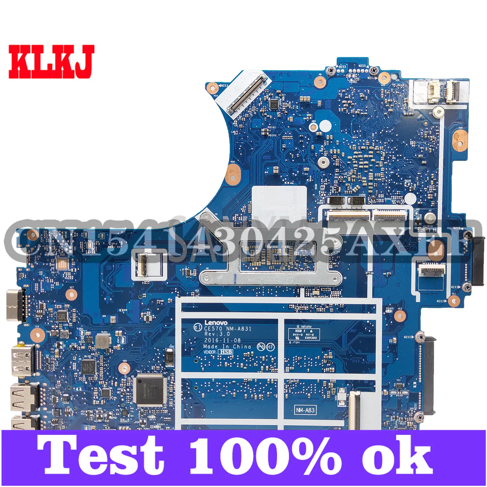 

KLKJ NM-A831 Laptop Motherboard For Lenovo ThinkPad E570 Original Mainboard I5-7200U GTX950M