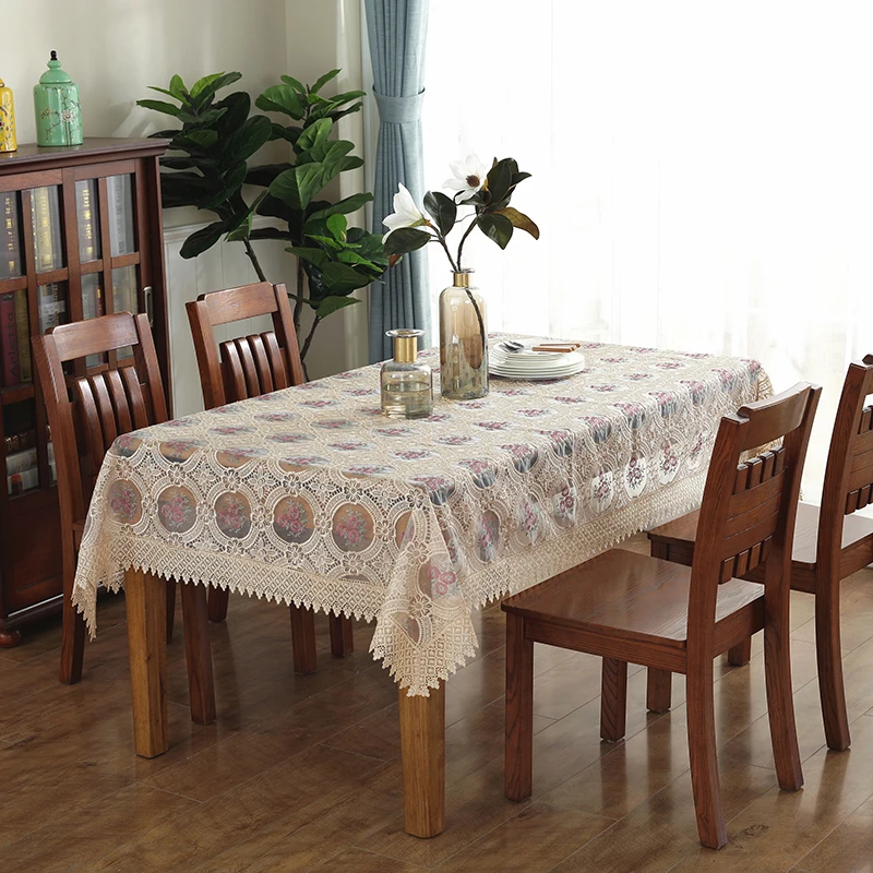 Скатерть цвет красного вина с вышивкой кружевная столовая скатерть крышки Чехлы