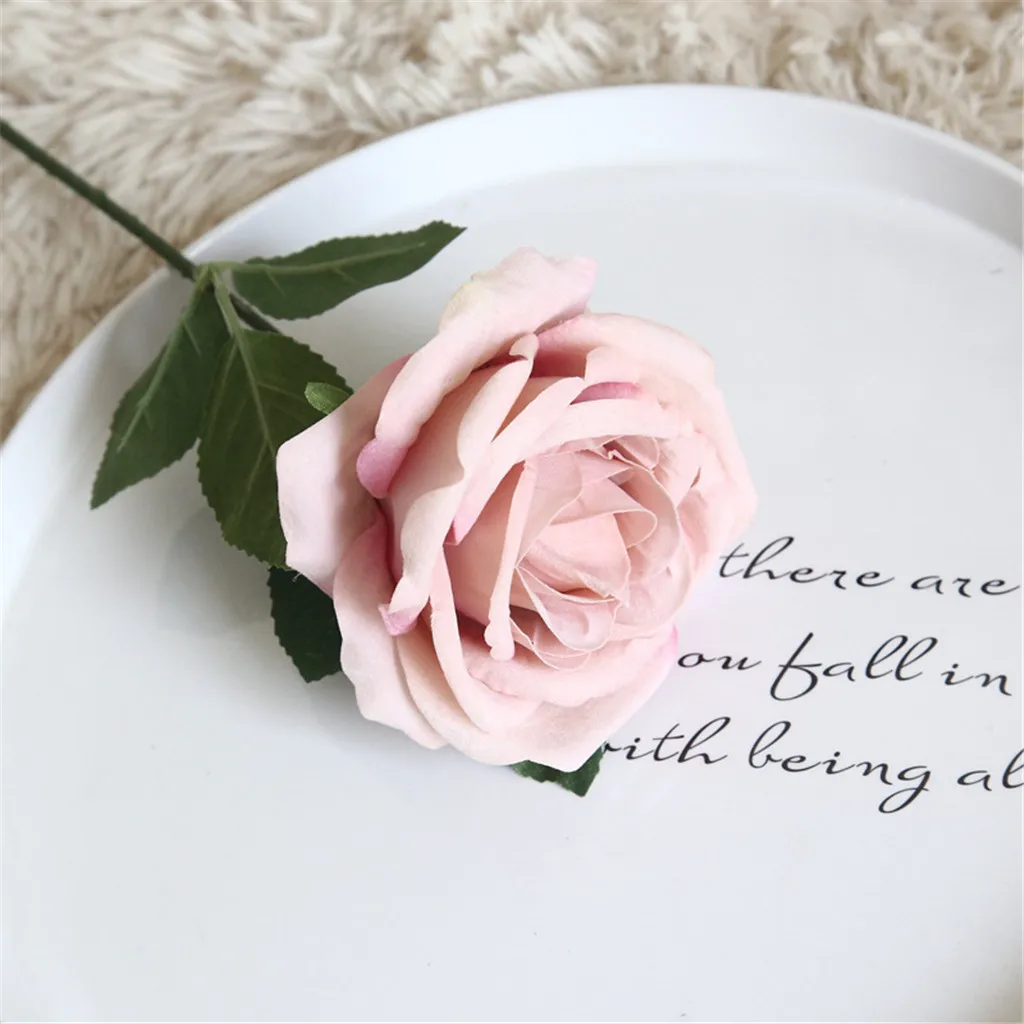 Искусственные цветы красивые фланелевые розы искусственные украшение для