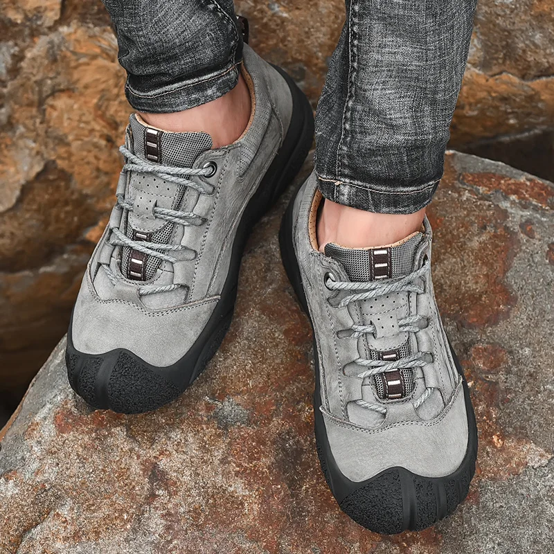 Мужские кроссовки из натуральной кожи Повседневная Уличная обувь на толстой