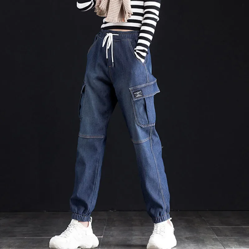 

Harlan Overalls Women's Thin High-Waisted Spring, Autumn And Winter Loose Sports And Leisure Trousers 2021 New Female Jeans L477