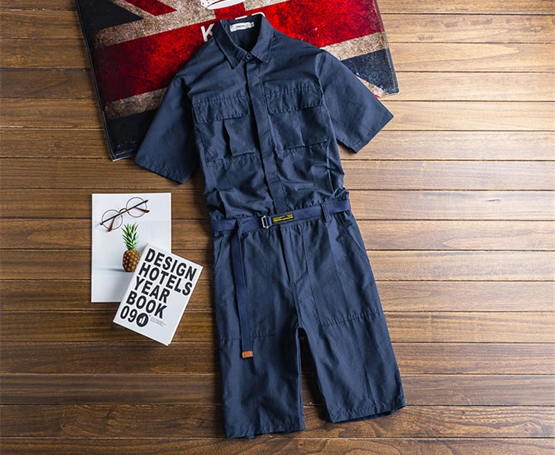 Мужской комбинезон с карманами ZYYong свободные однотонные комбинезоны в стиле