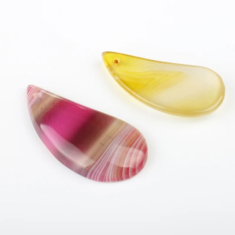 

5pc/bag Natural Stone Agate Drop-shaped Mixed Color Stone Pendant Natural Semi-precious Stone DIY Necklace Jewelry Accessories