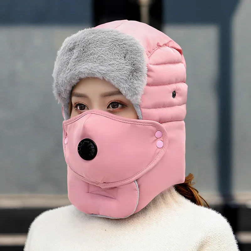 

Winter Hat For Women Men With Mouth Mask Outdoor Warm Cotton Hats Male Female Cycling Windproof Women's Hat Cap For Men