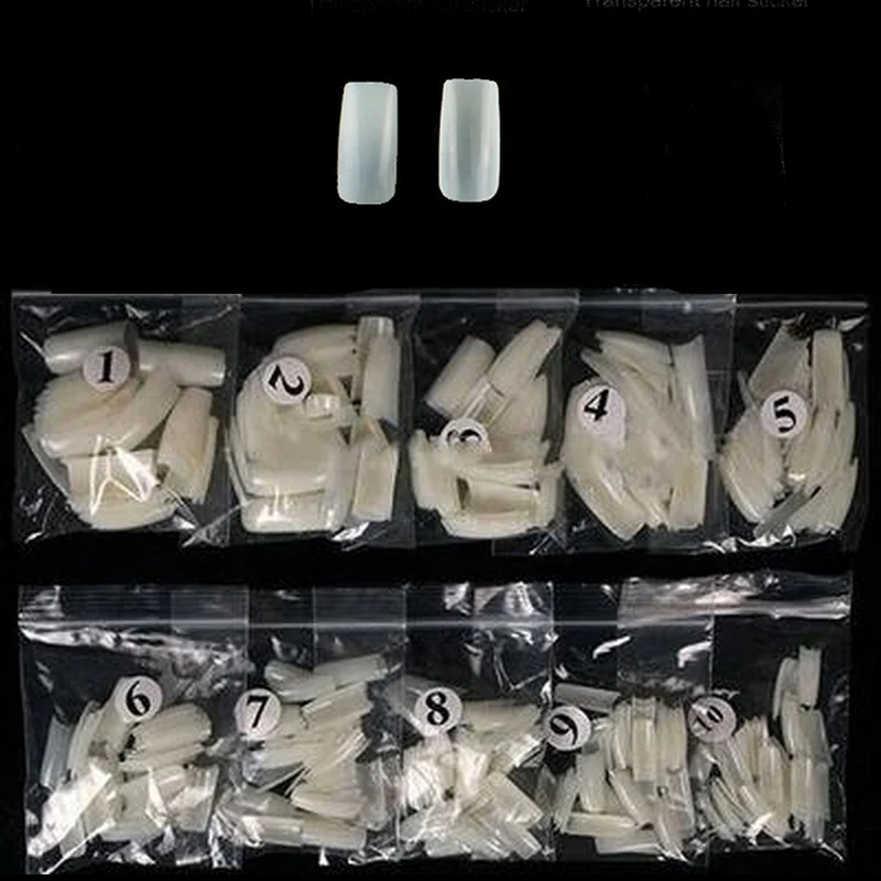 500natural full tips Накладные ногти 500 шт натуральные капсульные прозрачные накладные ногти накладные маникюрные акриловые съемные французские накладные ногти - Цвет: 500natural full tips