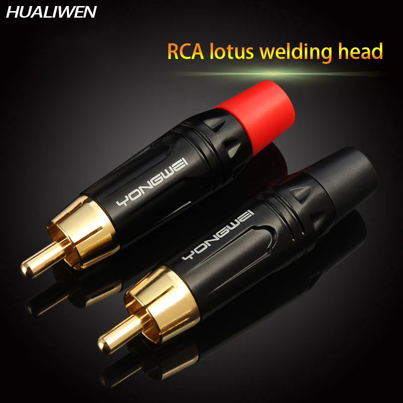 Разъем RCA 2 шт. высококачественный Штекерный разъем позолоченный аудиоадаптер