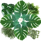 Искусственные Пальмовые Листья зеленые Пальмовые Листья тропические листья монстеры со стеблями для сафари джунгли Гавайские луу вечерние украшения стола